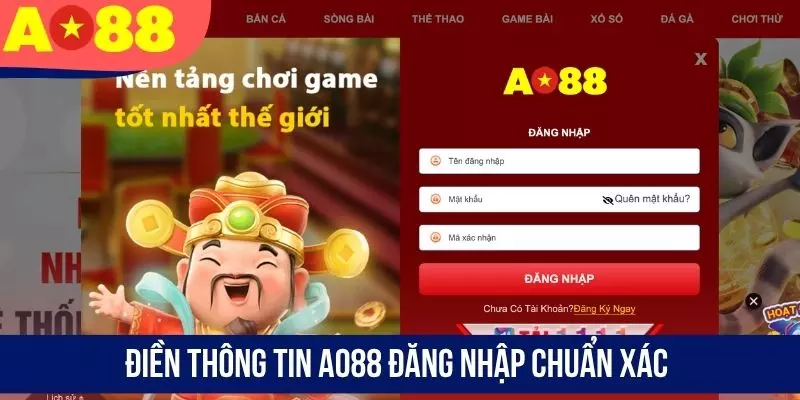 Điền thông tin AO88 đăng nhập chuẩn xác