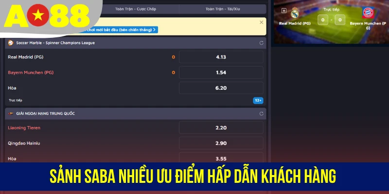 Sảnh SABA nhiều ưu điểm hấp dẫn khách hàng
